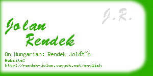 jolan rendek business card